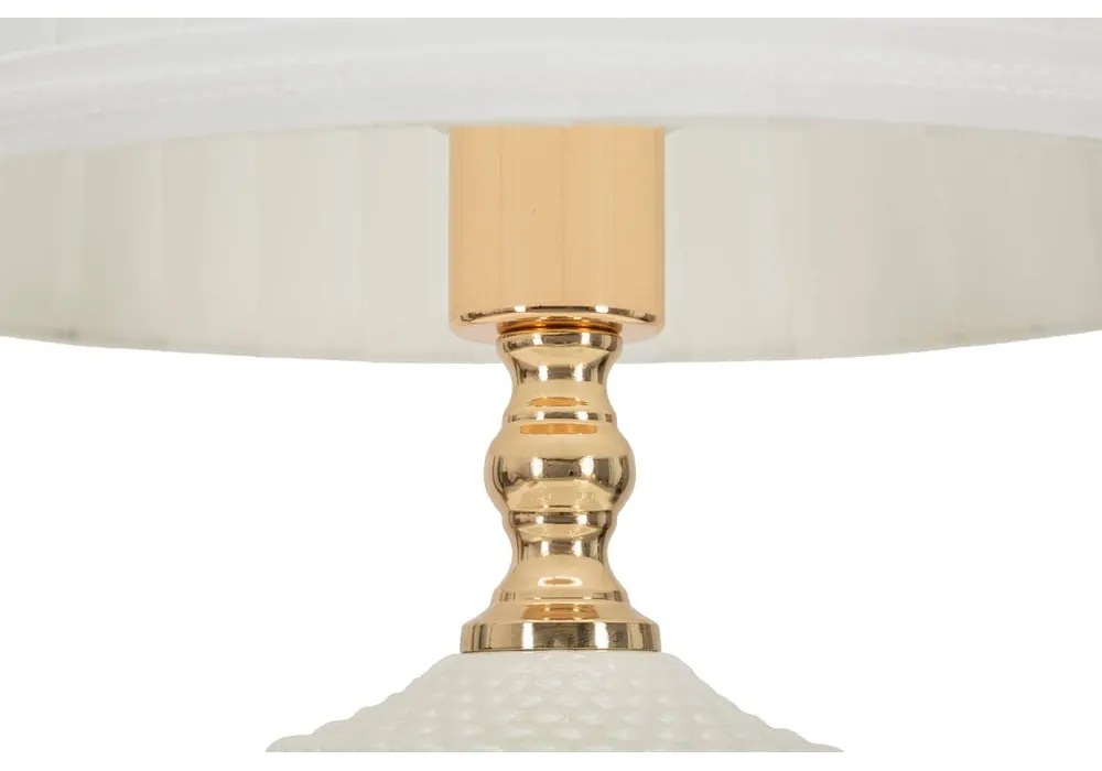 Biała lampa stołowa z tekstylnym kloszem (wysokość 45 cm) Caserta – Mauro Ferretti