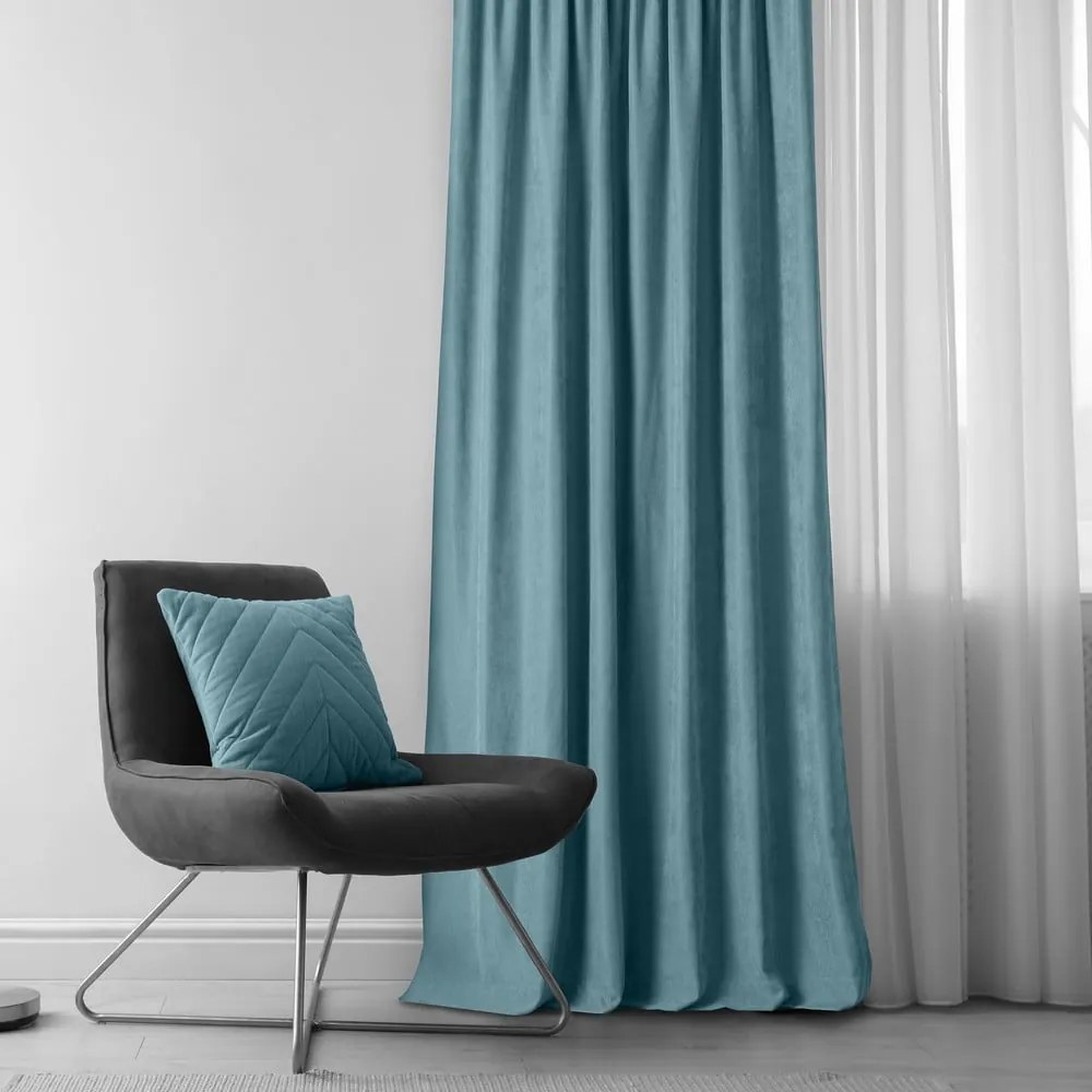Niebieska zasłona 140x175 cm Milana – Homede
