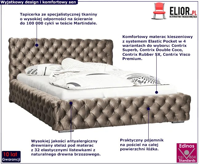 Podwójne łóżko z pojemnikiem 140x200 G2-B22