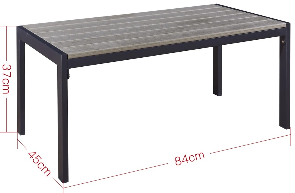 Zestaw aluminiowych mebli tarasowych ze stolikiem z polywoodu Corto