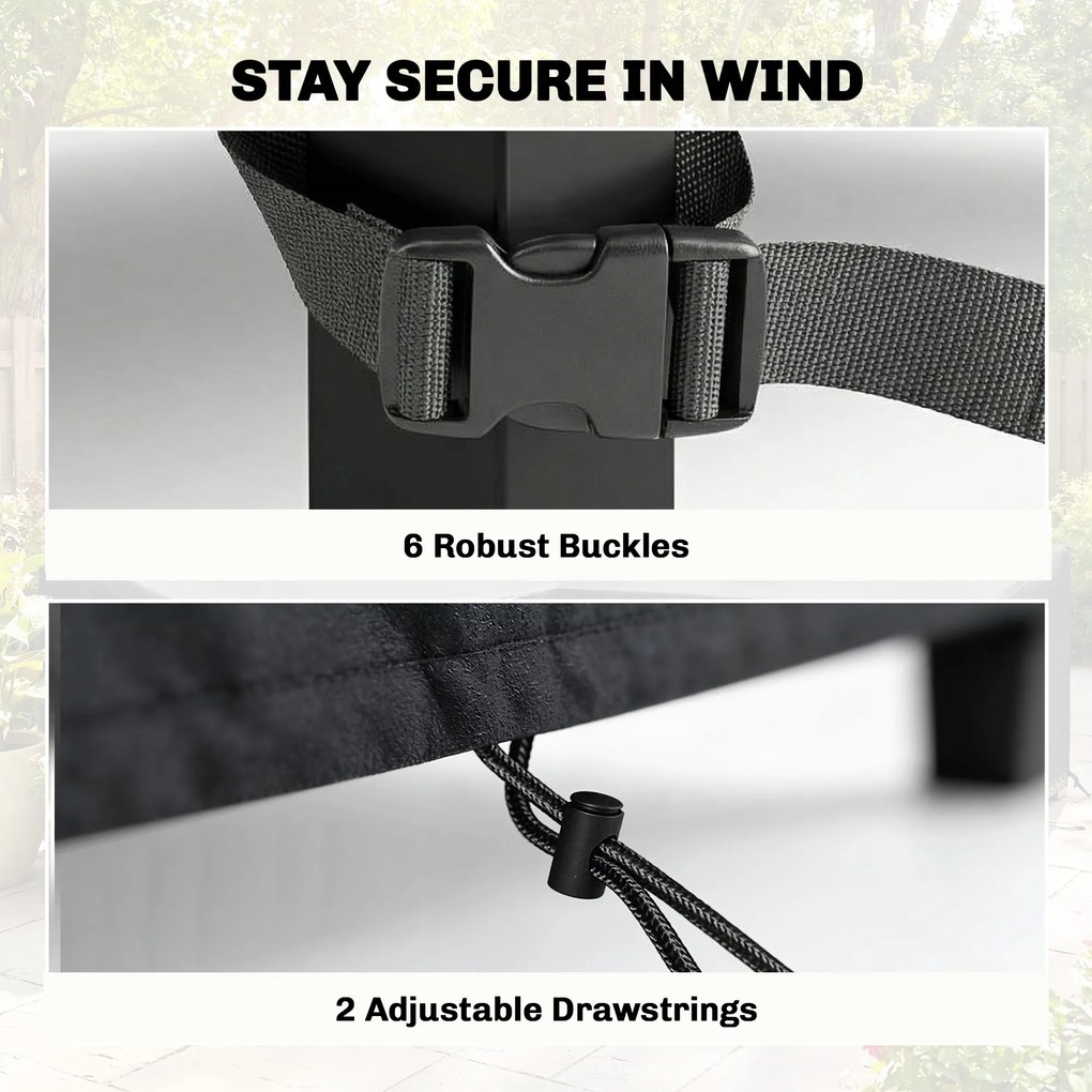 Outsunny Pokrywa na Meble Ogrodowe Zimowa Wodoodporna V-kształtna Ochrona UV 420D Oxford 216x216x78 cm Czarna | Aosom PL