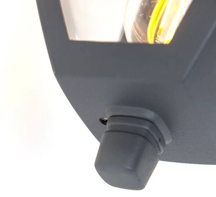 Zewnetrzna Klasyczna lampa zewnętrzna ścienna w dół ciemnoszara IP44 - Platar Nowoczesny Oswietlenie zewnetrzne