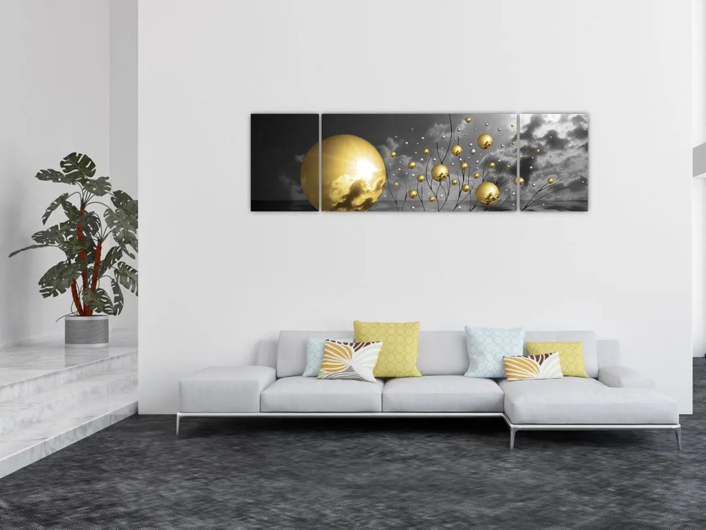 Obraz kul w kolorze ochry (170x50 cm)