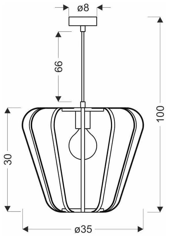 Czarna metalowa lampa wisząca ø 35 cm Jonas – Candellux Lighting