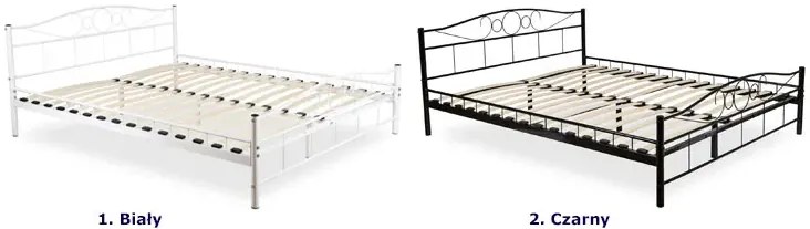 Czarne metalowe łóżko podwójne 160x200 - Lorix