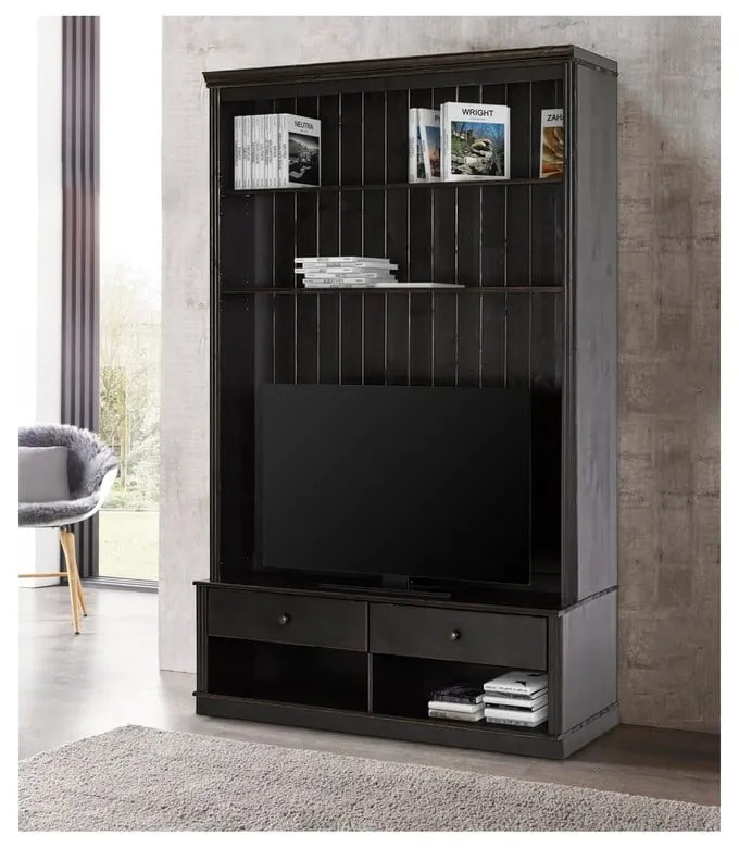 Brązowy zestaw pod TV z litego drewna sosnowego 140x223 cm Anita – Støraa