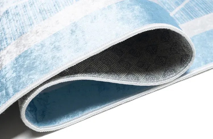 Jasnoniebieski skandynawski dywan w gwiazdki T3-W15