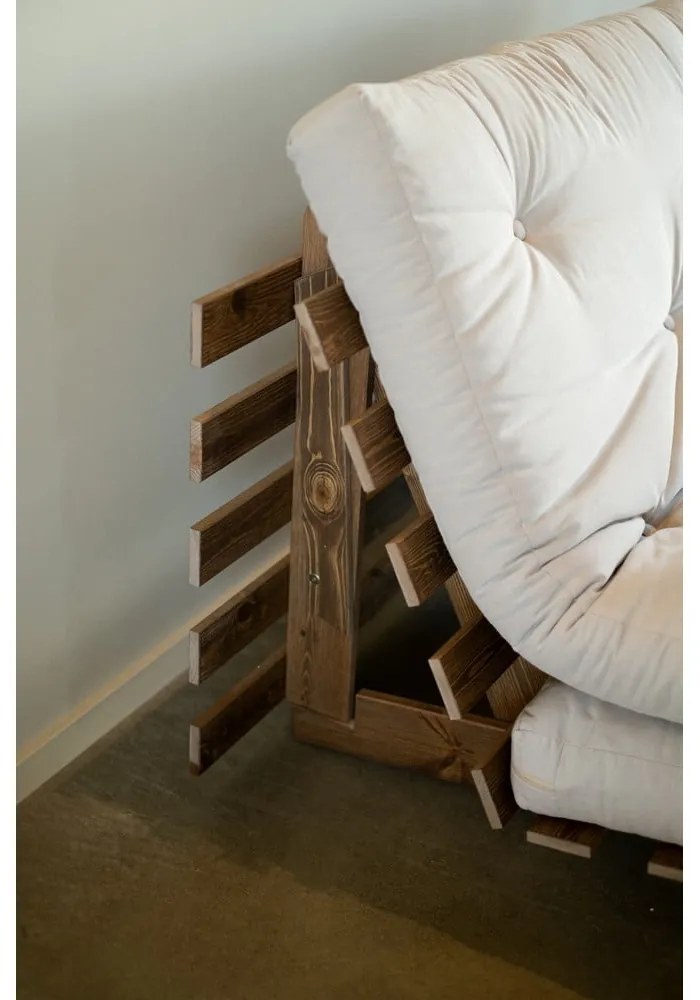 Biała/jasnoniebieska rozkładana sofa 160 cm Roots - Karup Design