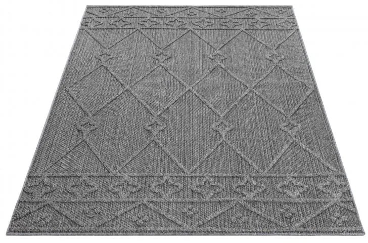 Dywan zewnętrzny sznurkowy Patara Boho szary 80 cm x 150 cm