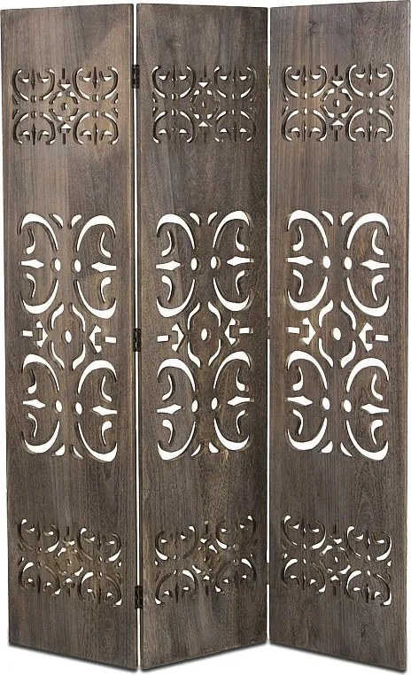 Przegroda pokojowa 170x120x2 cm brązowa, drewniana ścianka działowa, parawan do pokoju