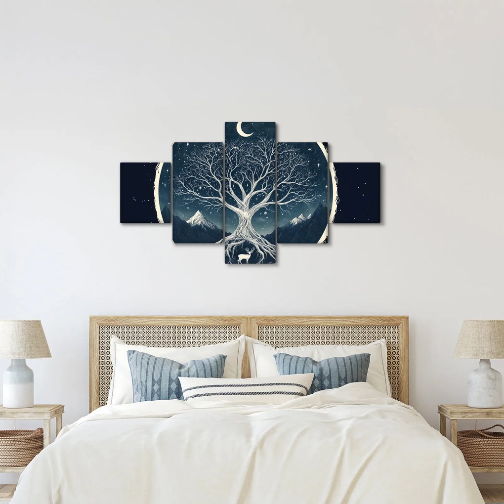 Obraz – Magiczne drzewo z jeleniem II. (125x70 cm)
