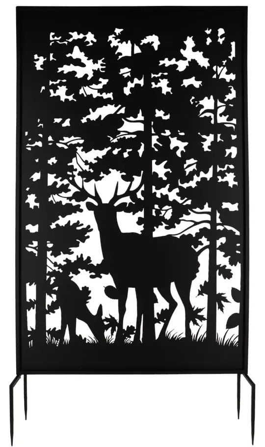 Czarna metalowa osłona balkonowa 100x186 cm Deer – Esschert Design