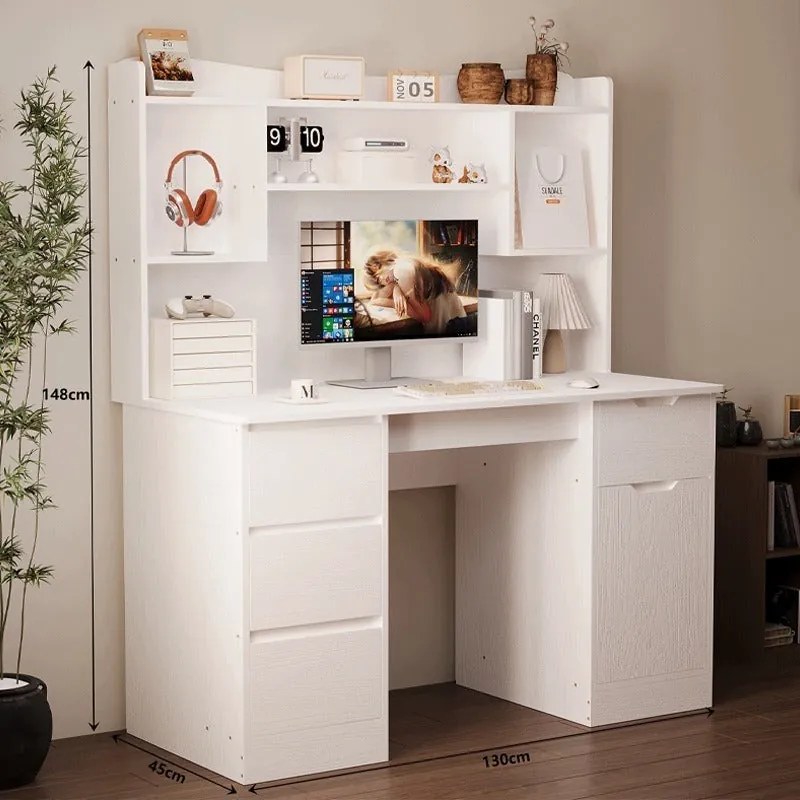 Biurko z nadstawką białe - 130 cm