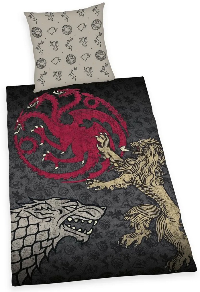 Herding Pościel bawełniana Game of Thrones, 135 x 200 cm, 80 x 80 cm