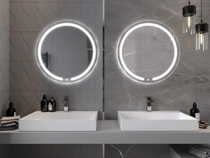 Mexen Rose lustro łazienkowe podświetlane, okrągłe 70 cm, LED 6000K, antypara - 9810-070-070-611-00