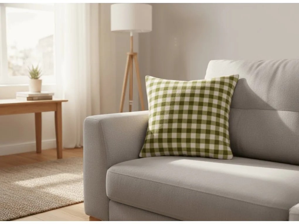 Mikropluszowa poszewka na poduszkę KELVIO 45x45 cm, zielona