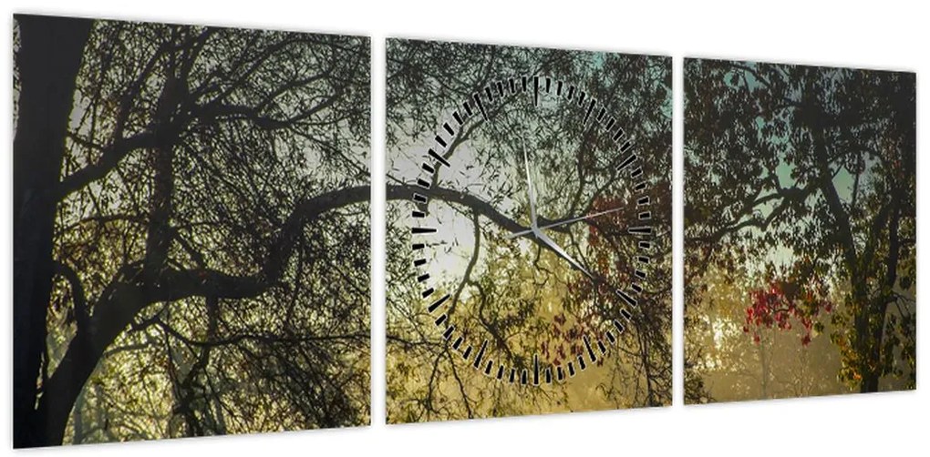 Obraz wschodu słońca (z zegarem) (90x30 cm)