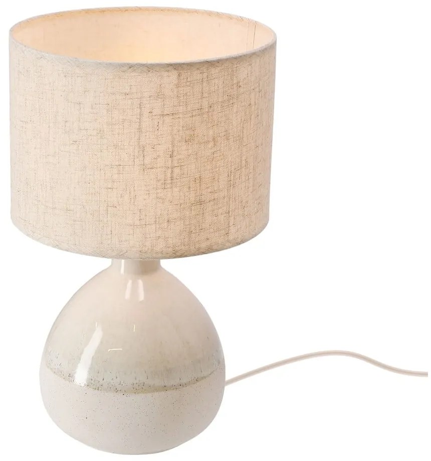 Beżowa lampa stołowa z tekstylnym kloszem (wysokość 41 cm) Ardo – Candellux Lighting