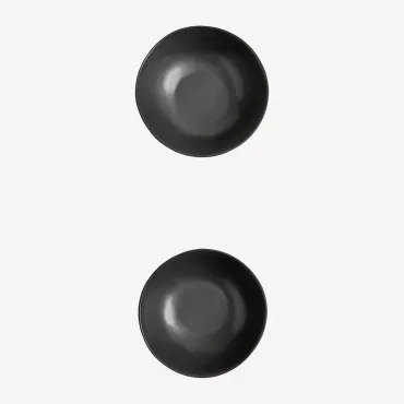 Zestaw 2 Misek Z Kamionki Belvere Czarna & Ø13 Cm - Sklum