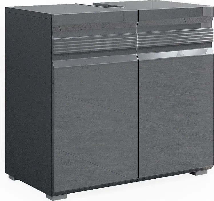 Szafka pod umywalkę antracyt wysoki połysk 60x34x60 fredd