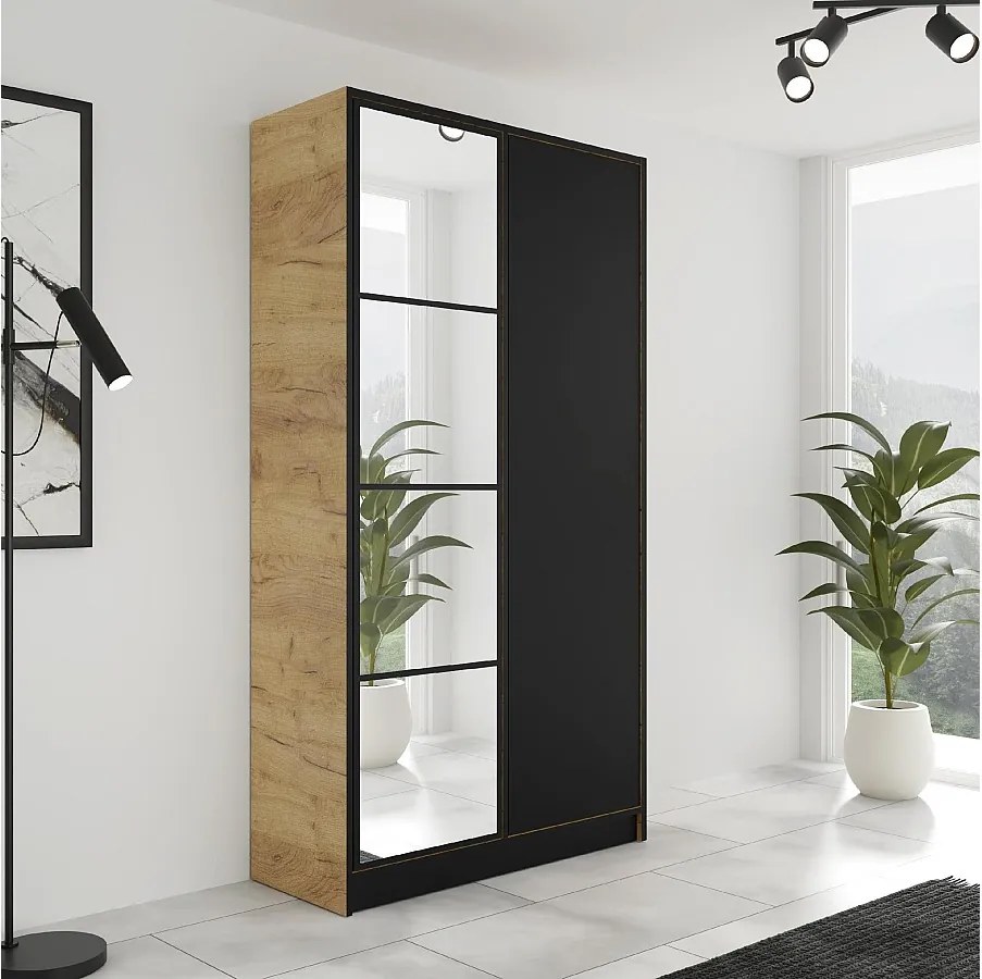 Szafa EDEN 2D M4 Dąb Craft/Czarny