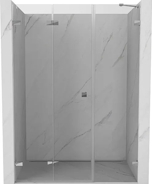Mexen Lunar-F drzwi prysznicowe składane lewe 130 cm, transparent, chrom - 836S-130-050-01-00-L