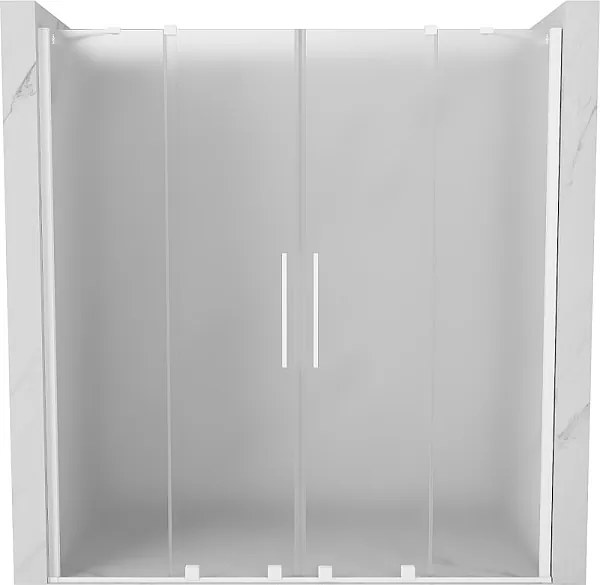 Mexen Velar Duo drzwi prysznicowe rozsuwane 180 cm, szron, białe - 871-180-000-32-20