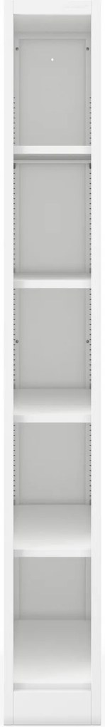 Metalowy regał na dokumenty Tim, 25 × 60 × 185 cm, kolor biały