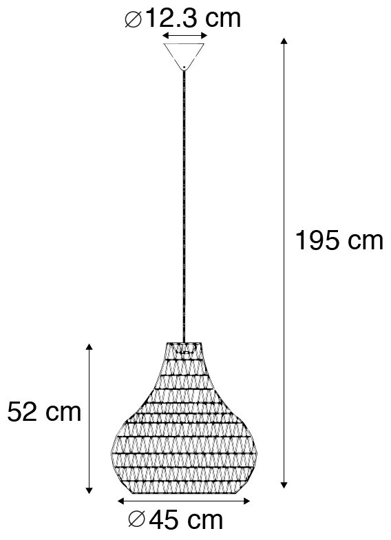 Skandynawska lampa wisząca biała 45 cm - Lina DropDesignerski Oswietlenie wewnetrzne