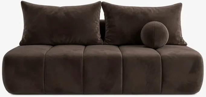 Sofa z Funkcją Spania SARIA Brązowa Welurowa Nowoczesna