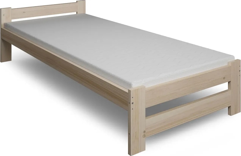 Pojedyncze drewniane łóżko 90x200 N1-G15