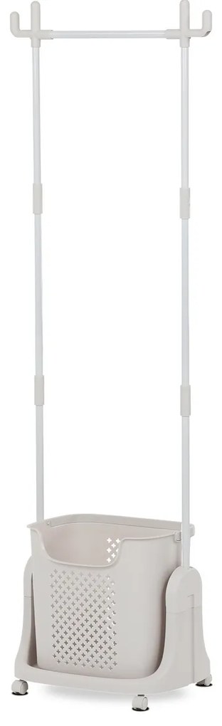 Stojak na ubrania z koszem GD-186 BGE, plastik,biały