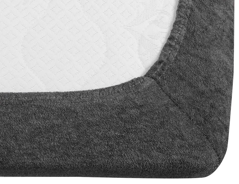 PrzytulneMieszkanie.pl Ekskluzywne prześcieradło frotte ciemnoszare 90 x 200 cm