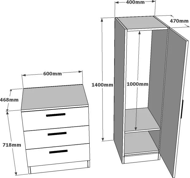 Komoda z lustrem Coco White and Atlantic Pine