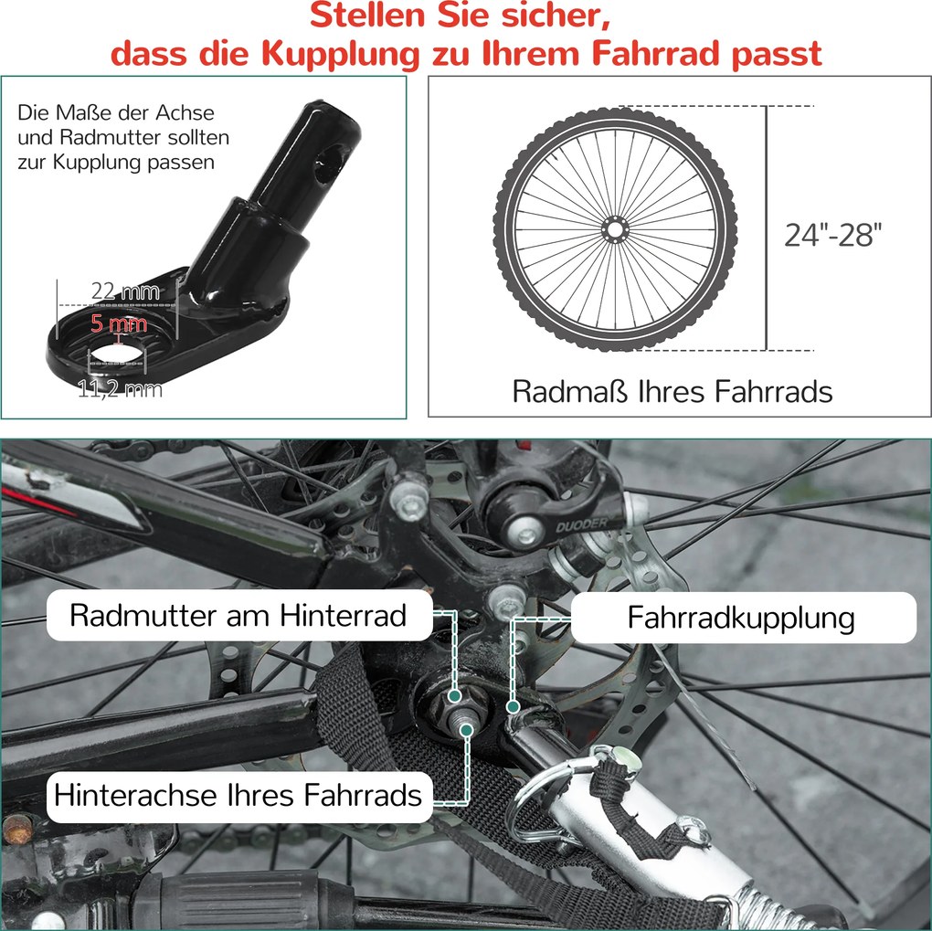 HOMCOM dziecięca przyczepa rowerowa 2-w-1, funkcja joggera, plandeka odporna na warunki atmosferyczne, rama stalowa, czerwony+czarny, 142 x 75 x 101cm