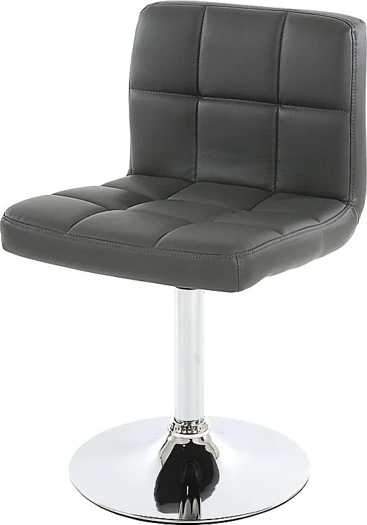Obrotowe krzesło do jadalni Cadiz,  Sztuczna skóra, kolor szary, podstawa chromowana