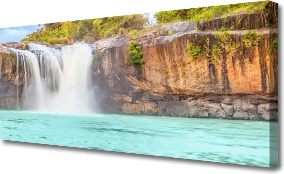 Obraz canvas Jezioro pod Górskim Wodospadem