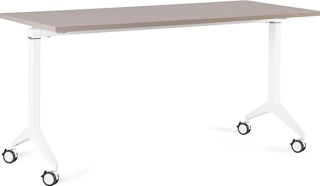 Biurko z kółkami i beżowym blatem Yumi S 150x70 cm