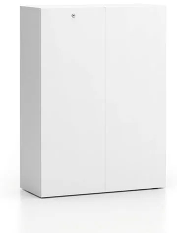 Szafka biurowa niska SEGMENT, zamykana, 2 półki, 840 x 370 x 1140 mm, biała