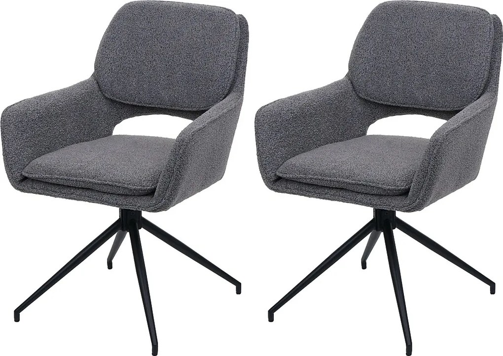 Krzesło do jadalni MCW-N74 (zestaw 2 sztuk),  szary