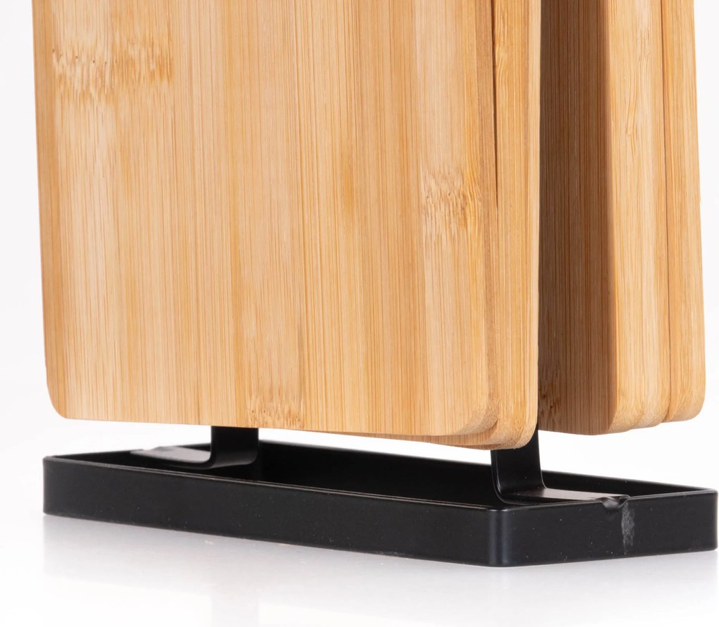 Deski do krojenia bambusowe, 6 sztuk na stojaku