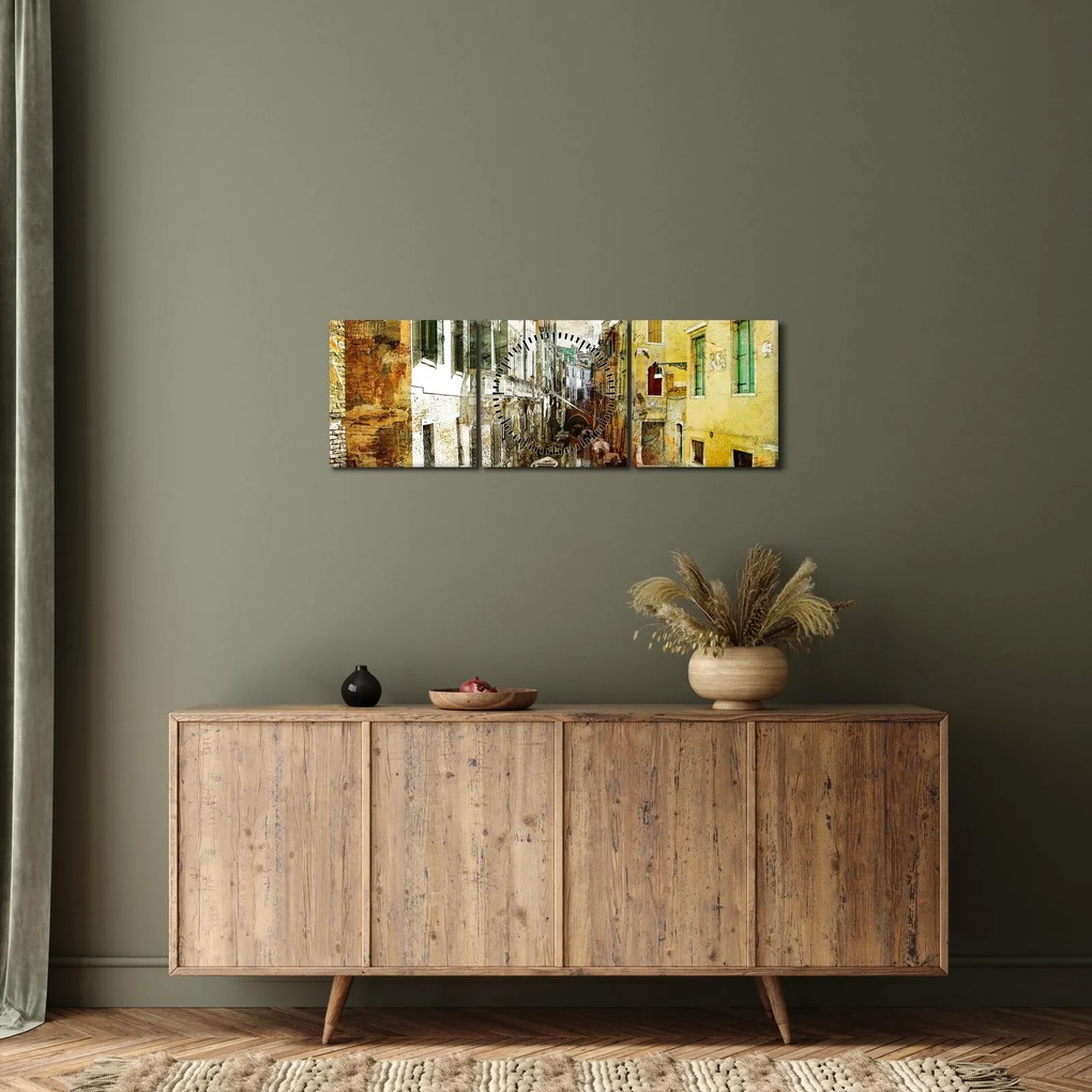 Obraz - Aleja w Wenecji (z zegarem) (90x30 cm)