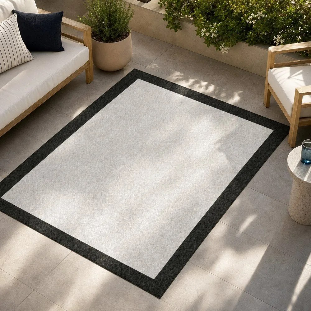 Czarno-kremowy dywan dwustronny NORTHRUGS Panama, 160x230 cm