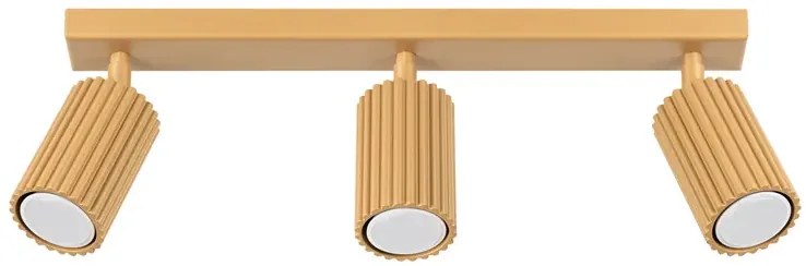 Złoty karbowany plafon 3 punktowy - 4X D307 D5-P65