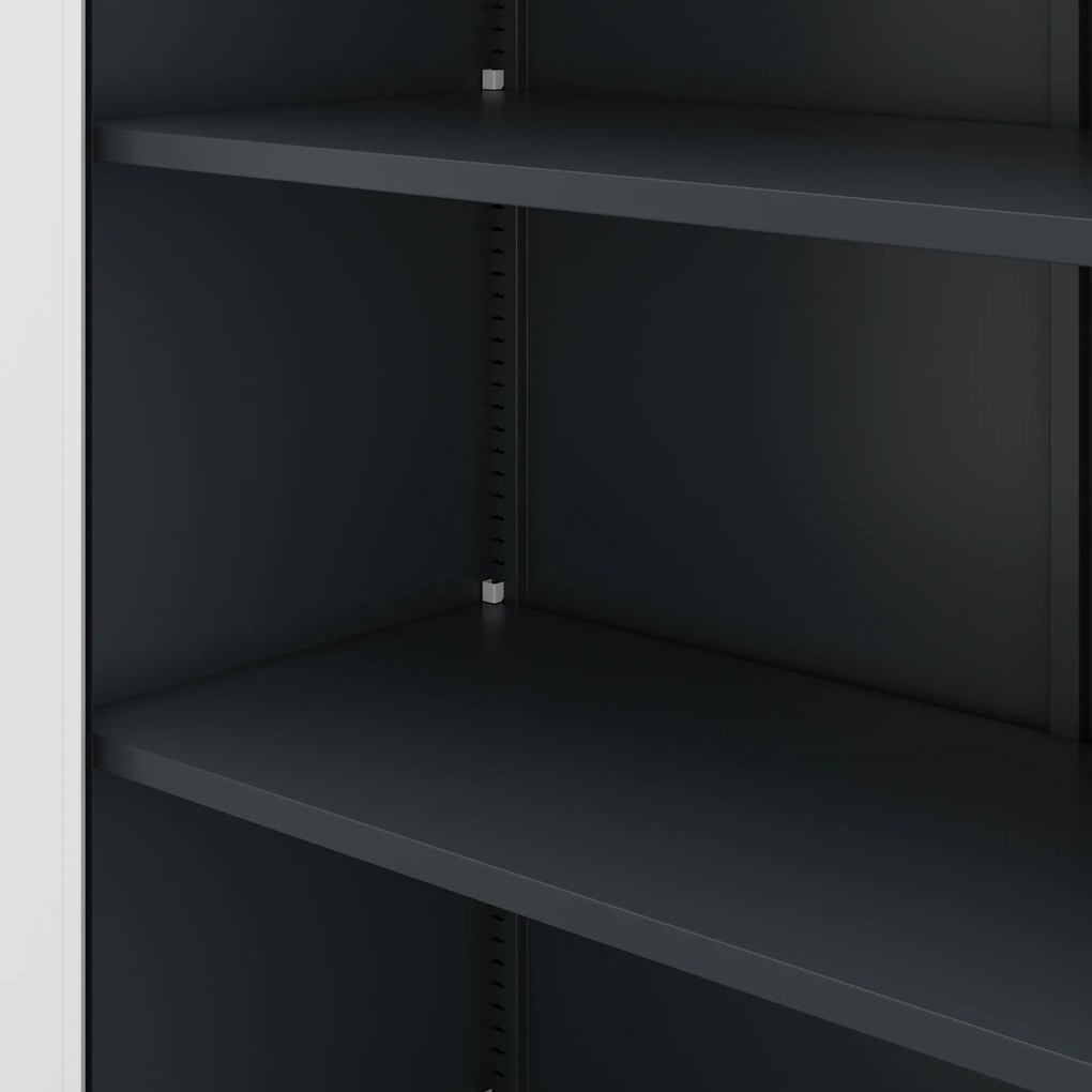 Biurowa szafa metalowa na akta JAN, 900 x 1850 x 400 mm, antracytowo-biała