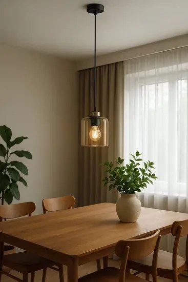 Pojeduncza lampa wisząca długa beżowa Z3-W64