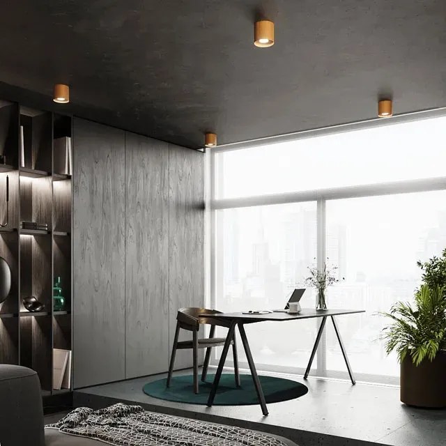 Złoty mały okrągły plafon tuba - A405 E6-T81