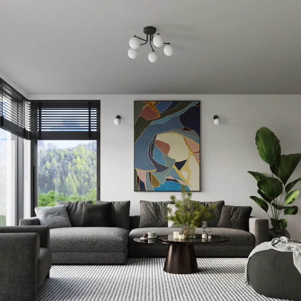 Żyrandol ASTRAL 5 czarny SOLLUX LIGHTING