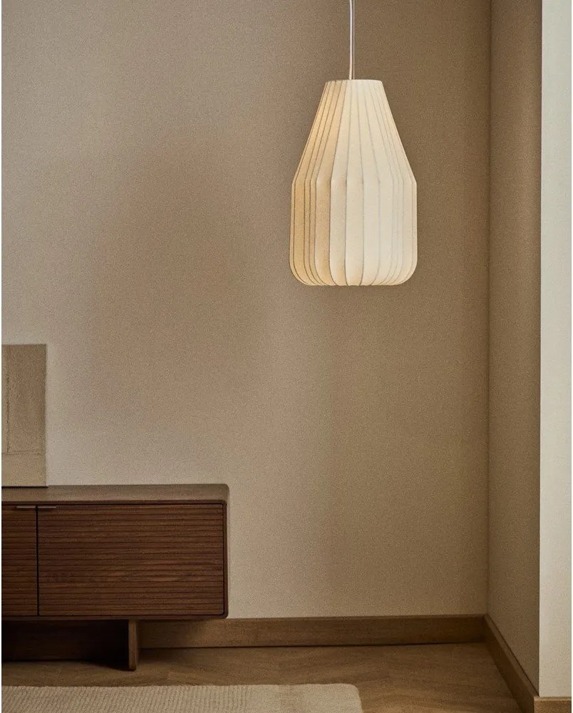 Biała lampa sufitowa z tekstylnym kloszem ø 30 cm Somar – Kave Home