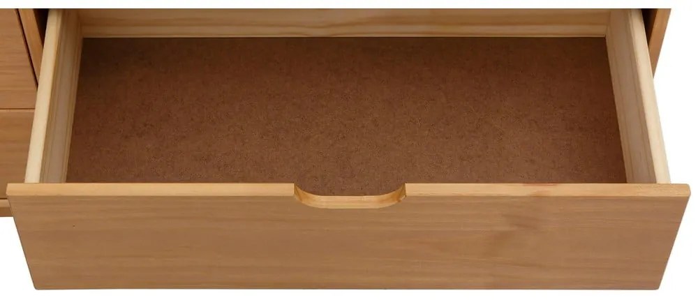 Niska komoda z litego drewna sosnowego w naturalnym kolorze 150x75 cm Post – Støraa